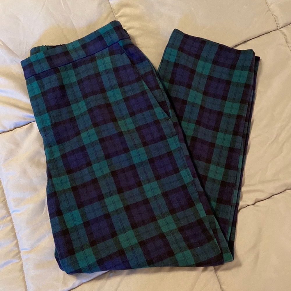 Old Navy green & blue plaid stretch dress pants size 12
